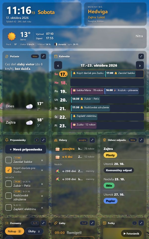 Nástenka TABULKO na tablete na výšku